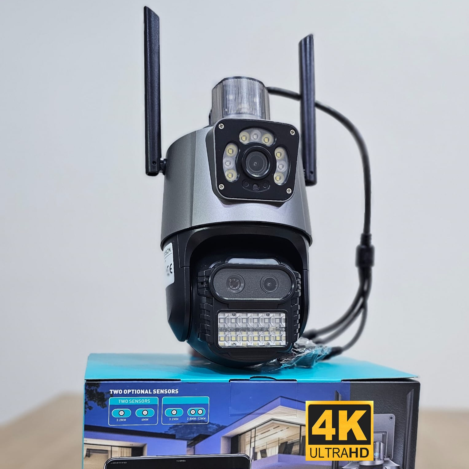Proton 4K Motorlu 8x Optik Zoom 360 Alarmlı Wifi Kablosuz Güvenlik Kamerası