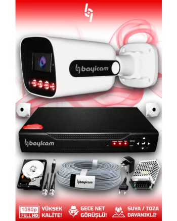 Bayicam 1 Kameralı Zebra 1 Dış Kamera Set 250 GB 5 MP Full HD Gece Görüşlü