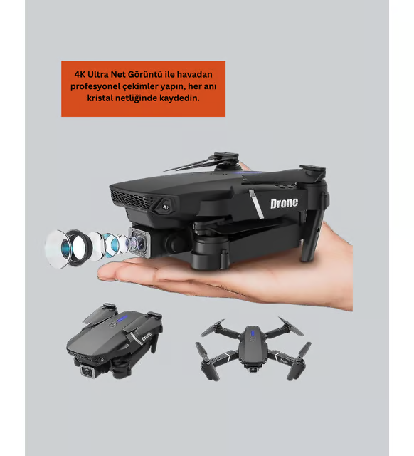 Yükseklik Sabitlemeli Katlanabilir Drone 1080P 4K Kamera Seçenekli