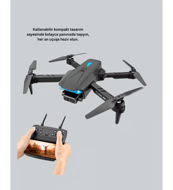 Yükseklik Sabitlemeli Katlanabilir Drone 1080P 4K Kamera Seçenekli